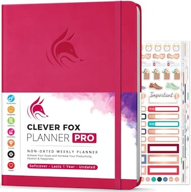 Clever Fox Planner PRO &ndash; WeeklyMonthly Life Planner to Increase Productivity, Time Management and Hit Your Goals, 8.5x11&Prime; (Dark Pink