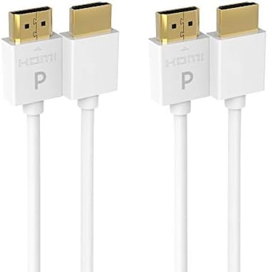 Pacroban Ultra Slim White 4K HDMI Cable (1.5ft - 2pack- Available in 1.5, 3, 6, 10, 15, 17 Feet