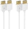Pacroban Ultra Slim White 4K HDMI Cable (1.5ft - 2pack- Available in 1.5, 3, 6, 10, 15, 17 Feet
