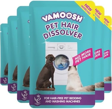 Vamoosh Pet Hair Dissolver for Washing Machines, 6x 3.5oz (2 Boxes, Removes Odour Dissolves Dog, Cat, Animal Fur, Cleans Pet Bedding in Washing Machine, Easy to Use, Up to 6 Washes