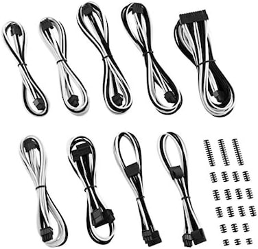 CableMod C-Series ModMesh Sleeved Classic Cable Kit for Corsair RM Black Label/RMi/RMX (BlackWhite