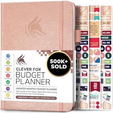 Clever Fox Budget Planner - Expense Tracker Notebook. Monthly Budgeting Organizer, Finance LogbookAccounts Book, Bill Tracker, A5 (Rose Gold