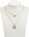 COLORFUL BLING Double Chains Moon and Sun Layered Choker Necklace Sunflower Opal Pendant Necklace Gift for Women