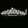 JER Fashion Flower Leaf Faux Pearl Rhinestone Crystal Bridal Tiara Crown Princess Headband For Wedding Prom Silver