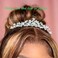JER Fashion Flower Leaf Faux Pearl Rhinestone Crystal Bridal Tiara Crown Princess Headband For Wedding Prom Silver