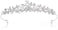 JER Fashion Flower Leaf Faux Pearl Rhinestone Crystal Bridal Tiara Crown Princess Headband For Wedding Prom Silver