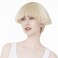 Aimole Short Yaki Straight Synthetic Wigs Blonde Mushroom Head Wig Bowl haircut Wigs Bob