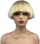 Aimole Short Yaki Straight Synthetic Wigs Blonde Mushroom Head Wig Bowl haircut Wigs Bob