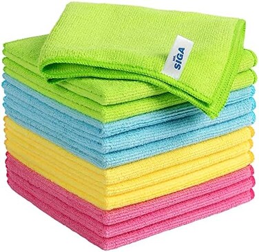 MR.SIGA Microfiber Cleaning Cloth,Pack of 12, Size:32 x 32 cm