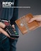 محفظة رجالية من سوالومول، مصنوعة من الجلد الطبيعي، مزودة بتقنية RFID، ثنائية الطي، مع نافذة لبطاقة الهوية وحامل لـ 16 بطاقة، تأتي في علبة هدايا.