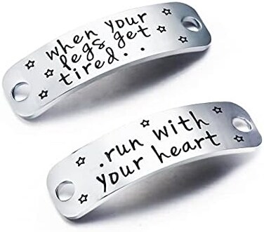 Nimteve Gift for Runner, Trainer Tags, Fitness Gym Gift, Get Fit Running, Runners Gift, Shoelace Charm, Inspirational Lace Tag Gift for Girls Women