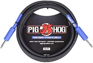 كابل مكبر صوت Pig Hog PHSC10 عالي الأداء، مقاس 14، 9.2 مم (1/4 بوصة)، طوله 10 أقدام