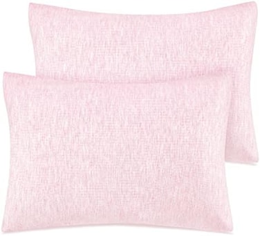 Zenssia Organic Cotton Toddler Pillowcase/Travel Pillowcase Pack of 2 Set 13x18 Inches with Envelope Closure - Hypoallergenic, SoftBreathable Baby Pillow Case Cover Solid Pink