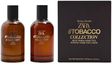 مجموعة زارا للرجال برائحة التبغ، عطر غني/دافئ/آسر/مركز/داكن/حصري، 2X ماء تواليت، 3.4 أونصة سائلة