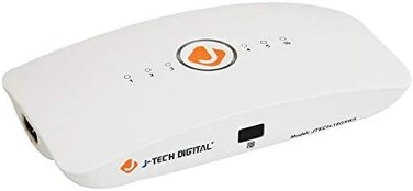 مفتاح HDMI رقمي J-Tech 5X1 HDMI2.0 4K@60Hz، HDCP 2.2، HDR، Dolby Vision، YUV 4:4:4 مع جهاز تحكم عن بعد ووظيفة التبديل التلقائي مع برنامج تشغيل Control4 متوفر [JTECH-18GSW5]
