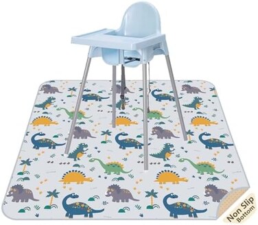 CLCROBD Splat Floor Mat for Under High Chair/Arts/Crafts, 51" Waterproof Anti-Slip Food Splash Spill Mess Mat, Washable Portable Picnic Mat and Table Cloth