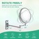 DECLUTTR 8' Wall Mounted Makeup Mirror - 10x Magnifying Vanity Mirror Two-Sided Swivel Extension Bathroom Shaving Mirror, Polished Chrome Finish