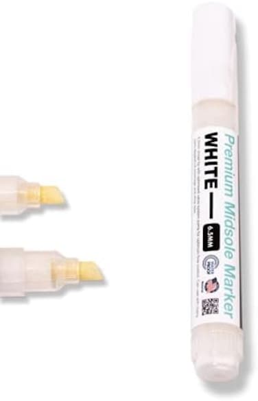 Wilkins Premium Midsole Marker for Customization Paint on Leather, Suede, Fabric and Soft Foam for 2-4 Pair of Shoes (White