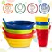 Plaskidy Cereal Bowls with Straws and Kids Straw Cups - Set of 4 Bowls with Straws for Kids, and 4 Straw Cups for Kids BPA Free Dishwasher Safe Great for Kids and Toddlers