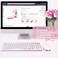 FENIFOX Wireless Keyboard and Mouse, Full-Size Whisper-Quiet Compact Compatible with Mac PC Laptop Tablet Notebook Windows (Sleek Pink Keyboard Combo