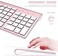 FENIFOX Wireless Keyboard and Mouse, Full-Size Whisper-Quiet Compact Compatible with Mac PC Laptop Tablet Notebook Windows (Sleek Pink Keyboard Combo