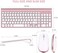 FENIFOX Wireless Keyboard and Mouse, Full-Size Whisper-Quiet Compact Compatible with Mac PC Laptop Tablet Notebook Windows (Sleek Pink Keyboard Combo