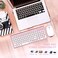 FENIFOX Wireless Keyboard and Mouse, Full-Size Whisper-Quiet Compact Compatible with Mac PC Laptop Tablet Notebook Windows (Sleek Pink Keyboard Combo