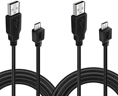 TEKMATTER 2 Pack 10ft PS4 Controller Charging Cable Play and Charger Data Sync Cord for Sony Playstation 4/ PS4 Pro/ PS4 Slim/ PS4 Controllers Microsoft Xbox One X/One S/One Elite/One Controllers (Bla