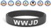 WWJD Black 100% Silicone Wristband - Silicone Rubber Bracelet - Christian Religious Events, Gifts, Support, Causes, Fundraisers, Awareness - Men, Women, Kids