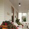 Globe Electric 44301 Charlie 1-Light Outdoor/Indoor Semi-Flush Mount Ceiling Light, Oil Rubbed Bronze, Clear Seeded Glass Shade, Bulb Not Included
