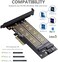 MHQJRH Dual M.2 PCIE Adapter for SATA or PCIE NVMe SSD with Advanced Heat Sink Solution,M.2 SSD NVME (m Keyand SATA (b Key22110 2280 2260 2242 2230 to PCI-e x 4 Host Controller Expansion Card