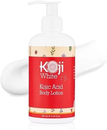Koji White Kojic Acid Skin Brightening Body Lotion - Daily MoisturizerGlowing Skin, Dark Spots, Uneven Skin Tone, Vegan, Not Tested on Animals, 8.45 Fl Oz Bottle