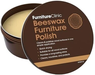 Furniture Clinic Clear Beeswax Polish for WoodFurniture - 200ml - Natural Beeswax for All Wood Types and Colours - Wood Furniture Polish to ProtectEnhance Any Wooden Surface
