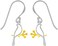Boma Jewelry Sterling Silver Bird on a Branch 14 KT. Gold Vermeil Dangle Earrings