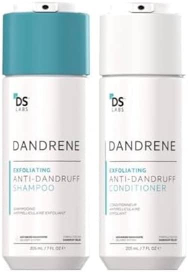DS Laboratories DS Labs Dandrene Dandruff Shampoo and Conditioner Set- Exfoliating, Loosens Flakes, Dry Itchy Scalp, Oil Control, Moisturizing, Seborrheic DermatitisPsoriasis Cleansing, 205mL