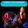 Discovery Kids 6" Plasma Globe Lamp with Interactive Electronic Touch and Sound Sensitive Lightning and Tesla Coil, Includes AC Adapter, Glass STEM Lava Lamp-Style Light for Desk, Kids Room, and More