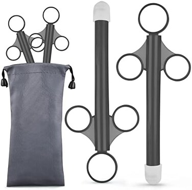 NEWJINDA [2PackStorage Bag] Lube Applicator Syringe with 10ml Precise Scales, 6.5" Lube Shooter with Air-Proof Silicone Cap Reusable Lubricant Tube Applicator for Women, MenCouples, Black