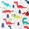 G-Tree Baby Comfort Blanket with Tag, Taggy Blanket - Multi-Coloured Dinosaurs Tag, Taggy Blanket - Red Textured Underside