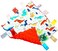 G-Tree Baby Comfort Blanket with Tag, Taggy Blanket - Multi-Coloured Dinosaurs Tag, Taggy Blanket - Red Textured Underside