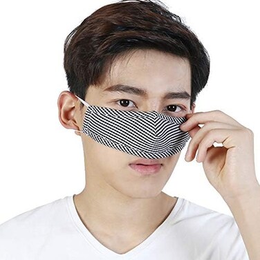 WEONEDREAM Nose Warmer Cotton Plaid Nose Cover Winter Nose Warmers for Men Women Dust Mask Anti Pollen Air Conditioning Cold Nose Dry Sleep Wool Nose Mask (Black