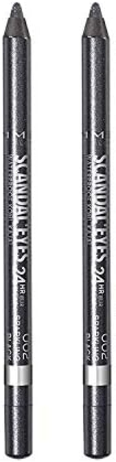 Rimmel Scandaleyes Waterproof Kohl Kajal Eyeliner, Sparkling Black, 0.04 Fl Oz, Pack of 2