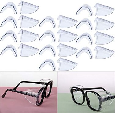 FasHuby Hub&rsquo;s Gadget 12 Pairs Safety Eye Glasses Side Shields, Slip On Clear Side Shield for Safety Glasses- Fits Small to Medium Eyeglasses