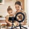 MACTREM LED Ring Light 6" with Tripod Stand for YouTube Video and Makeup, Mini LED Camera Light with Cell Phone Holder Desktop LED Lamp with 3 Light Modes11 Brightness Level (6