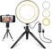 MACTREM LED Ring Light 6" with Tripod Stand for YouTube Video and Makeup, Mini LED Camera Light with Cell Phone Holder Desktop LED Lamp with 3 Light Modes11 Brightness Level (6