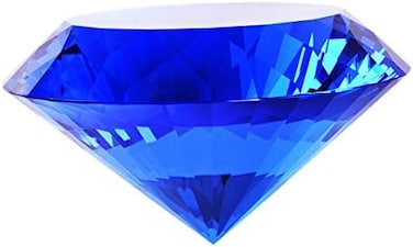 Yarrkc Blue Crystal Glass Diamond Shaped Decoration 80mm Jewel Paperweight