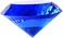 Yarrkc Blue Crystal Glass Diamond Shaped Decoration 80mm Jewel Paperweight