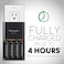 Eneloop Panasonic BQ-CC55KSBHA Advanced pro Rechargeable Battery 4 Hour Quick Charger with 4 LED Charge Indicator Lights, Black