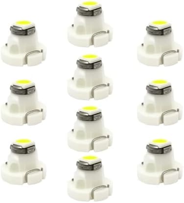 مجموعة WLJH من 10 مصابيح LED بيضاء T3 Neo Wedge 3030 SMD بقاعدة 8 مم، مناسبة للوحة عدادات السيارة، وأنظمة التكييف والتدفئة، ومصابيح التحكم في المناخ، ومؤشرات الإضاءة الداخلية.