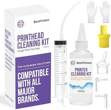BEST PRINTERS-Print-Head Cleaning Kit HP EpsonCanon - Large High Efficiency 20ml Premium Syringe - 10oz 100ml