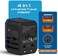 Ceptics International Power Adapter, World Travel Usb-C Qc 3.0 With Pd Plug Adaptor Kit - 3 Usb Ports Wall Charger Type I C G A Outlets 110V 220V A/C - 5V D/C - Eu Euro Us Uk - All In One, UP-10KU